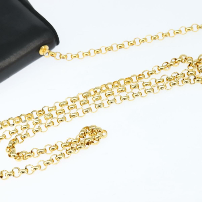 【日本直送】Salvatore Ferragamo 鏈條單肩包 皮革 黑色 金色 正品 149060-6