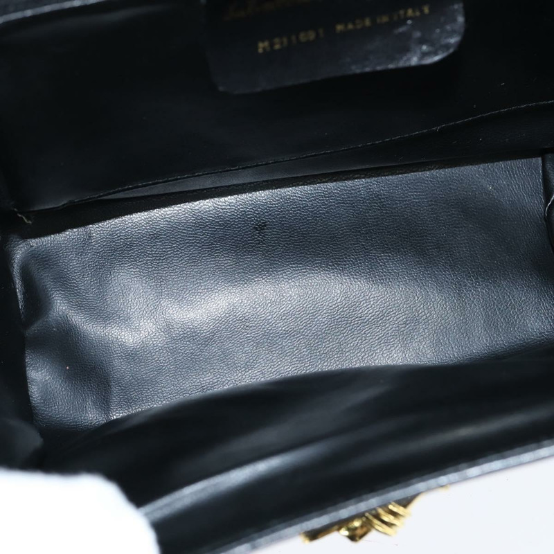 【日本直送】Salvatore Ferragamo 鏈條單肩包 皮革 黑色 金色 正品 149060-9