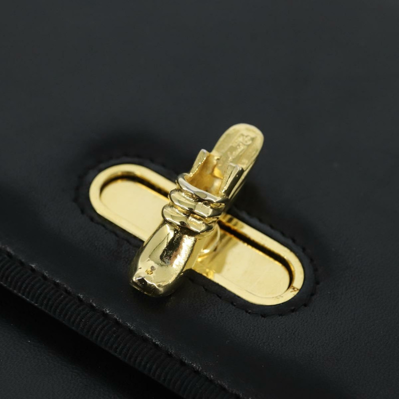 【日本直送】Salvatore Ferragamo 鏈條單肩包 皮革 黑色 金色 正品 149060-17