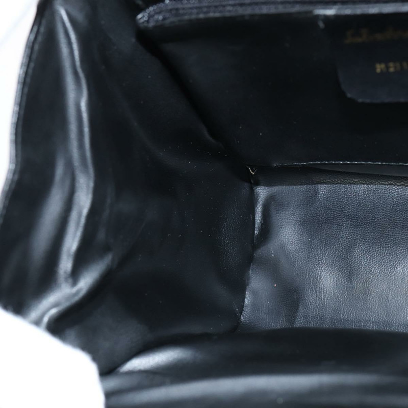 【日本直送】Salvatore Ferragamo 鏈條單肩包 皮革 黑色 金色 正品 149060-20