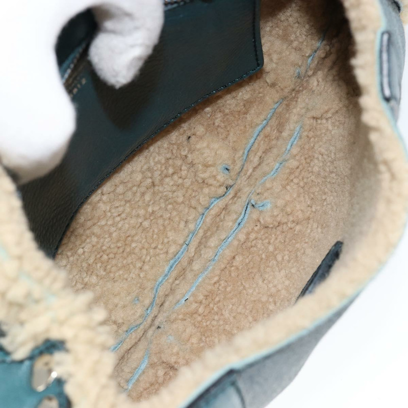 【日本直送】Salvatore Ferragamo Gancini 單肩包 Mouton 綠色 銀色 Auth 146931V-8