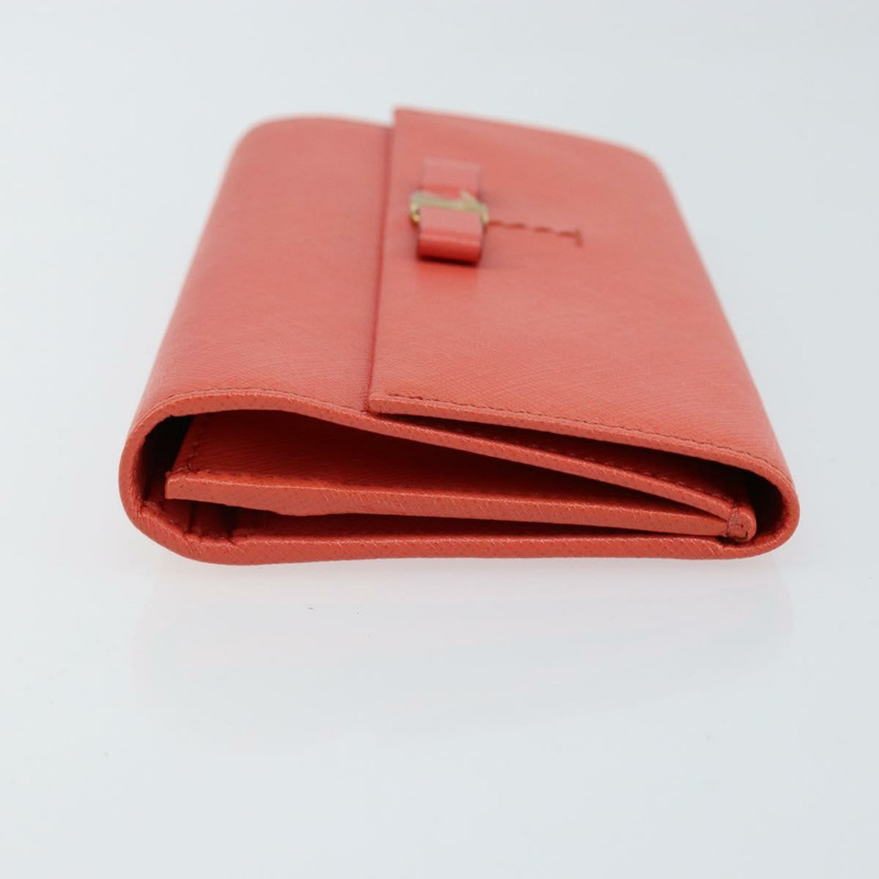 【日本直送】Salvatore Ferragamo Vala 長款皮夾 皮革 橘色 金色 正品 BA7289V-2