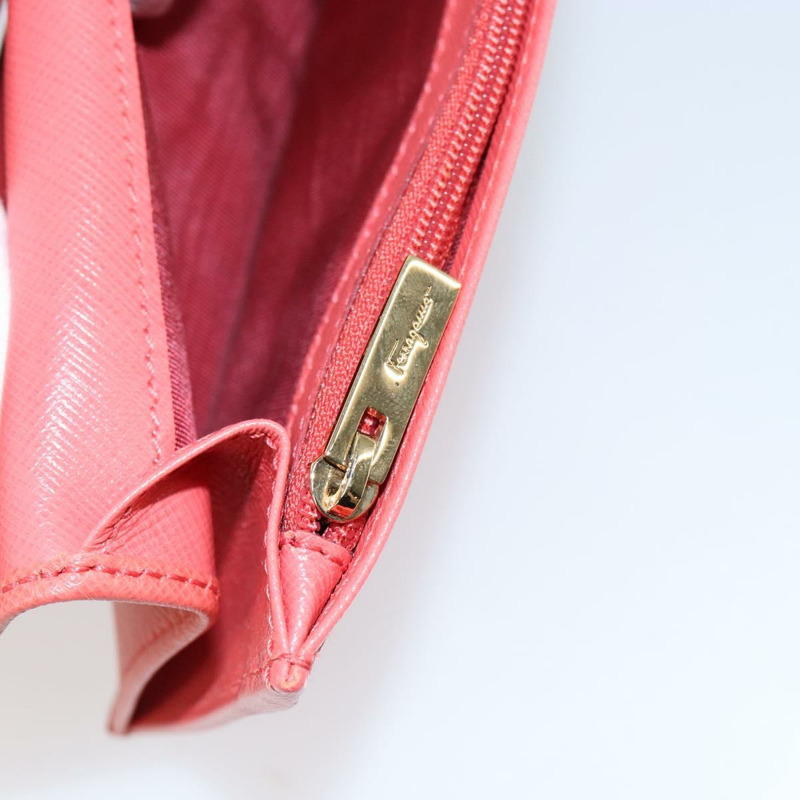 【日本直送】Salvatore Ferragamo Vala 長款皮夾 皮革 橘色 金色 正品 BA7289V-9