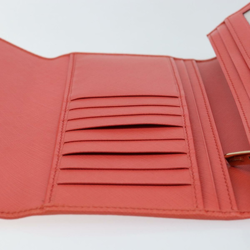 【日本直送】Salvatore Ferragamo Vala 長款皮夾 皮革 橘色 金色 正品 BA7289V-18