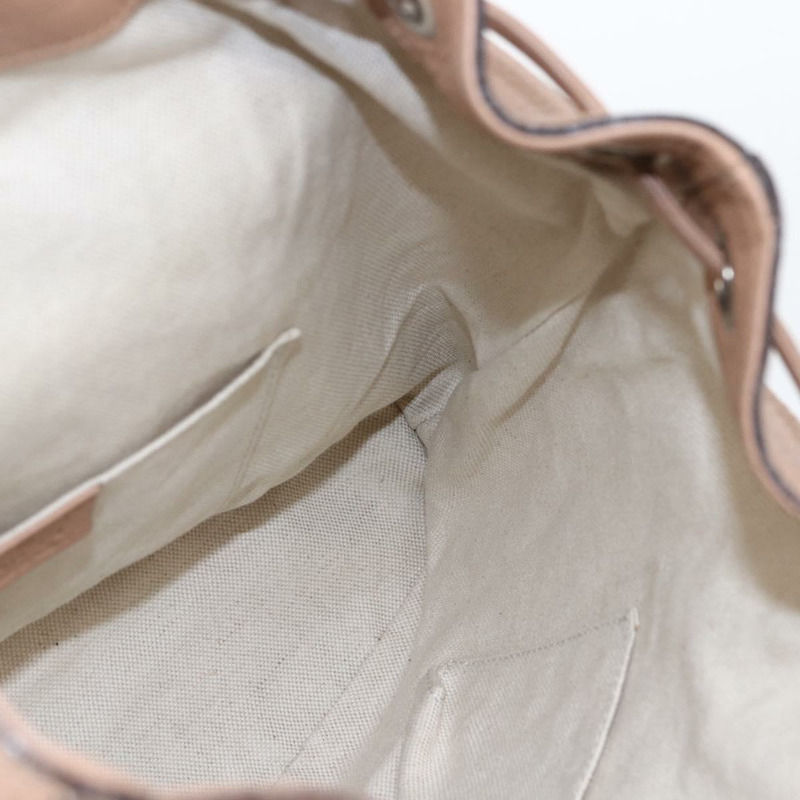 【日本直送】GUCCI 竹節雙肩包 皮革 米色 金色 370833 Auth fm4914-20