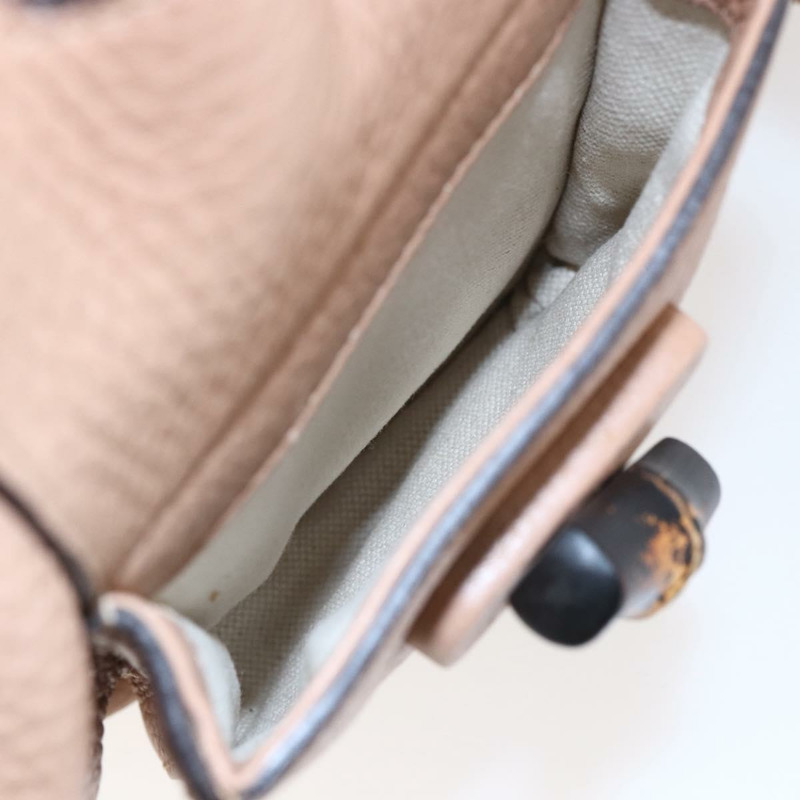 【日本直送】GUCCI 竹節雙肩包 皮革 米色 金色 370833 Auth fm4914-24