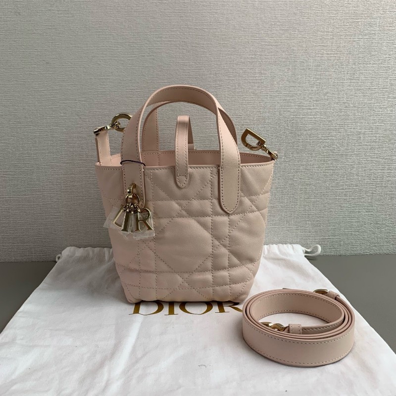 Dior迪奧 櫻花粉 toujour豎版nano土著包 手提包肩背包 25年-0