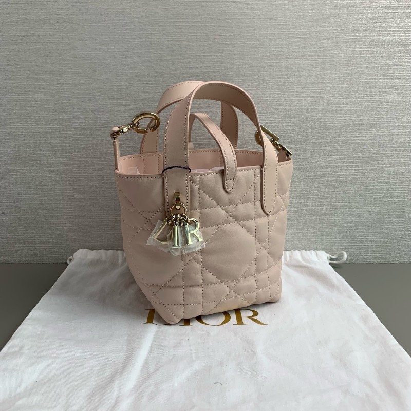 Dior迪奧 櫻花粉 toujour豎版nano土著包 手提包肩背包 25年-1