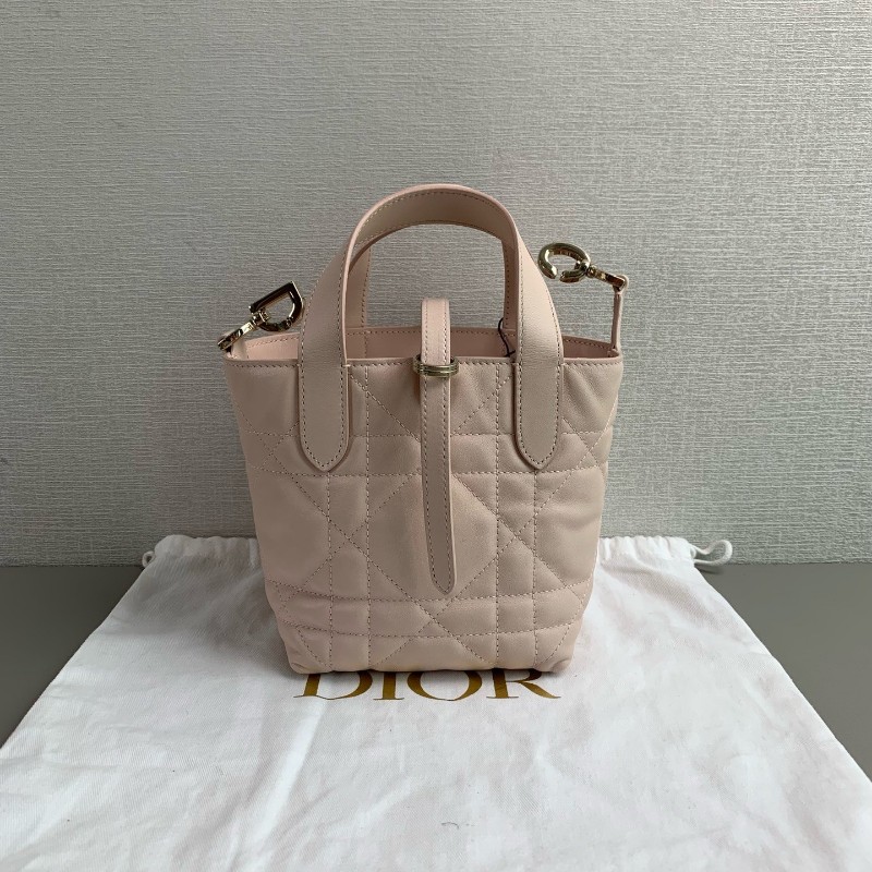 Dior迪奧 櫻花粉 toujour豎版nano土著包 手提包肩背包 25年-3