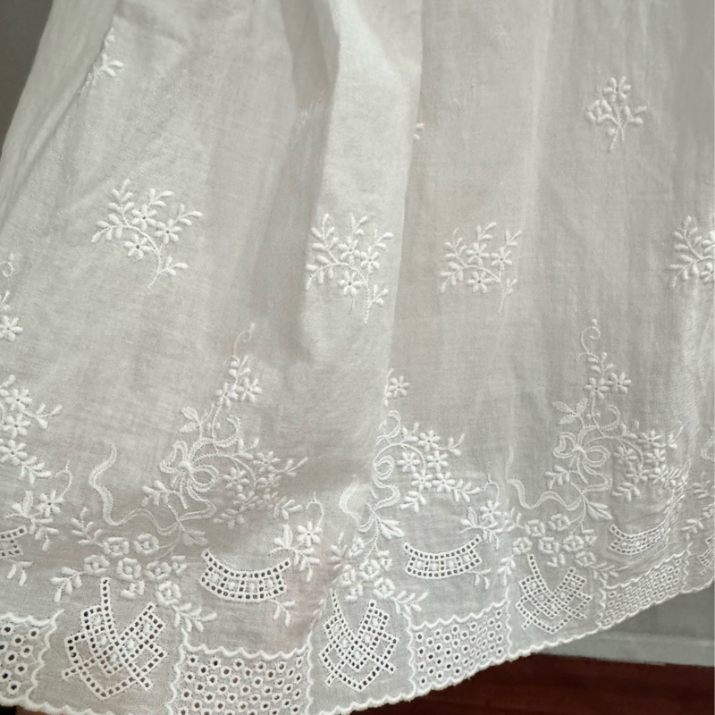 專櫃正品DIOR迪奧白色精緻蕾絲繡花澎澎圓裙40號M-1