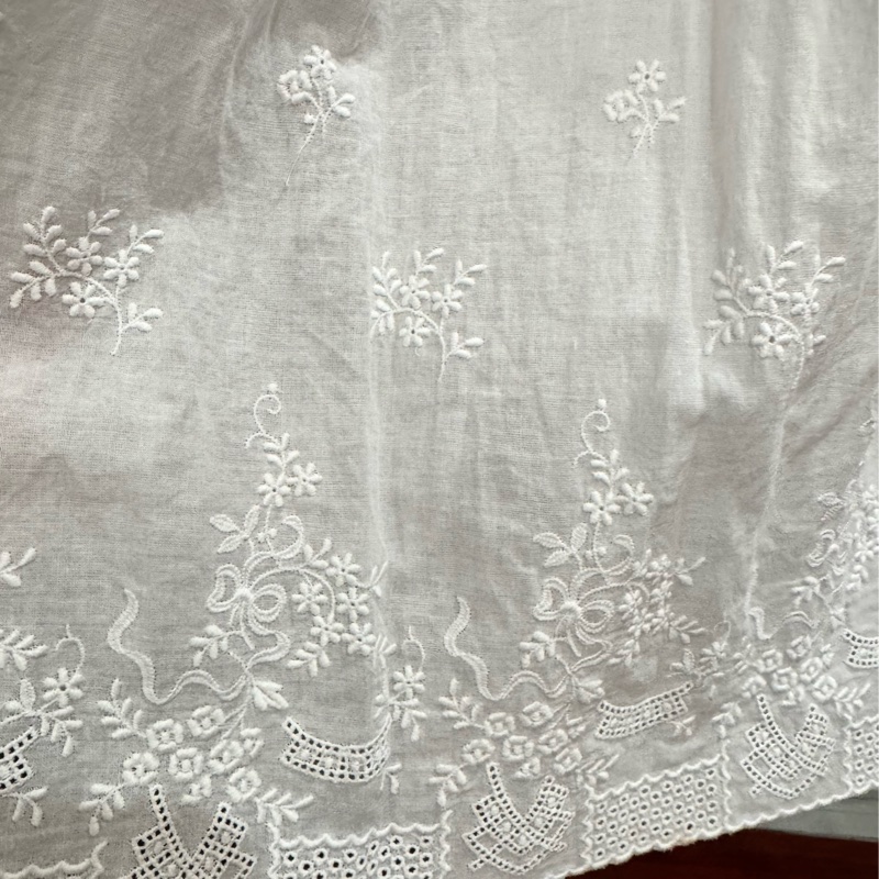 專櫃正品DIOR迪奧白色精緻蕾絲繡花澎澎圓裙40號M-5