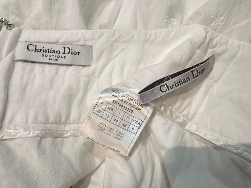 專櫃正品DIOR迪奧白色精緻蕾絲繡花澎澎圓裙40號M-6