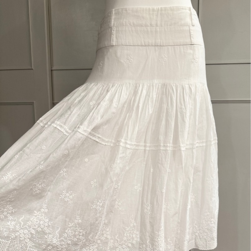 專櫃正品DIOR迪奧白色精緻蕾絲繡花澎澎圓裙40號M-9