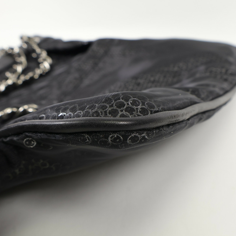 CHANEL 羊皮皮革/珠片Shoulder Bag銀扣肩背袋-8