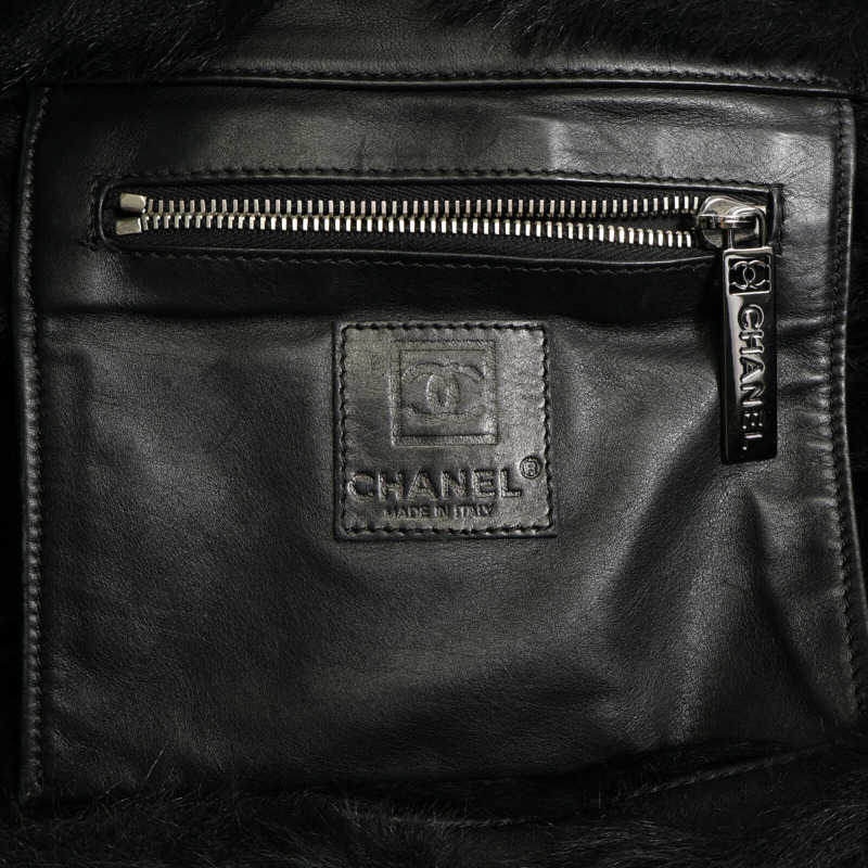 CHANEL 羊皮/羊毛Tote Bag銀扣手挽袋-6