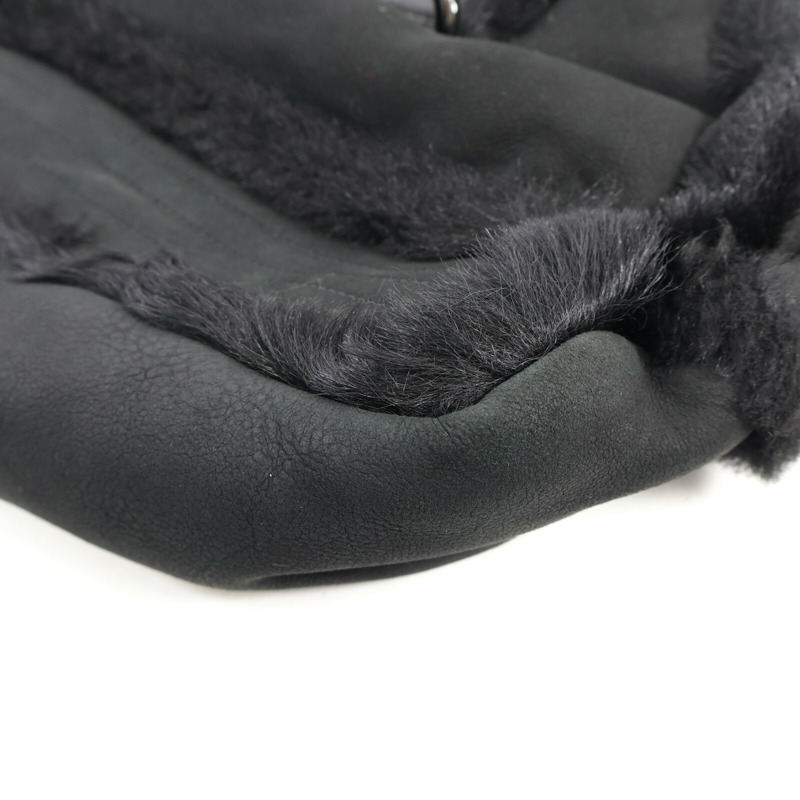 CHANEL 羊皮/羊毛Tote Bag銀扣手挽袋-9