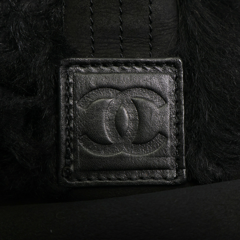CHANEL 羊皮/羊毛Tote Bag銀扣手挽袋-13