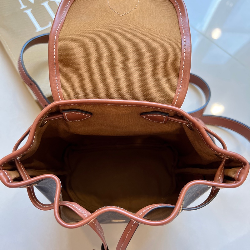 Celine 賽琳 Triomphe 凱旋門系列 FOLCO後背包 Celine 賽琳 Triomphe 凱旋門系列 FOLCO標志印花老花满印翻蓋帆布拼牛革書包背包双肩包 Mini-22