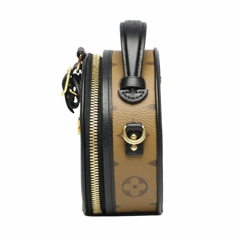 Louis Vuitton Monogram Reverse 迷你 Boite Chapeau 單肩包 M68276 棕色-4
