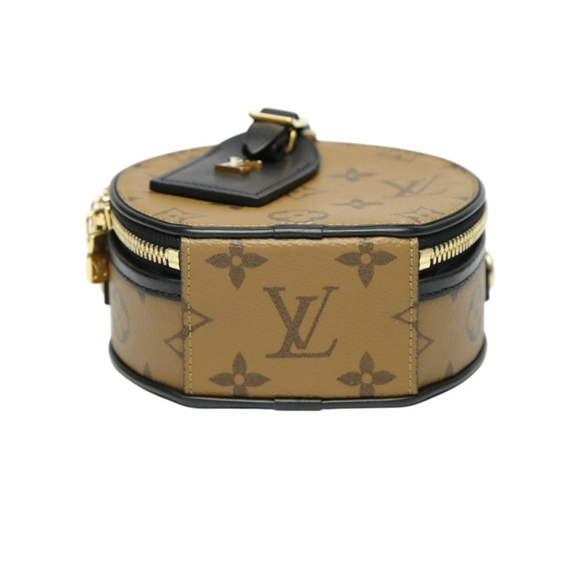 Louis Vuitton Monogram Reverse 迷你 Boite Chapeau 單肩包 M68276 棕色-5