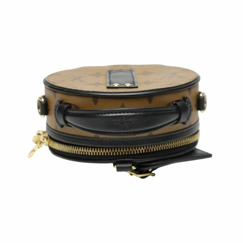 Louis Vuitton Monogram Reverse 迷你 Boite Chapeau 單肩包 M68276 棕色-6