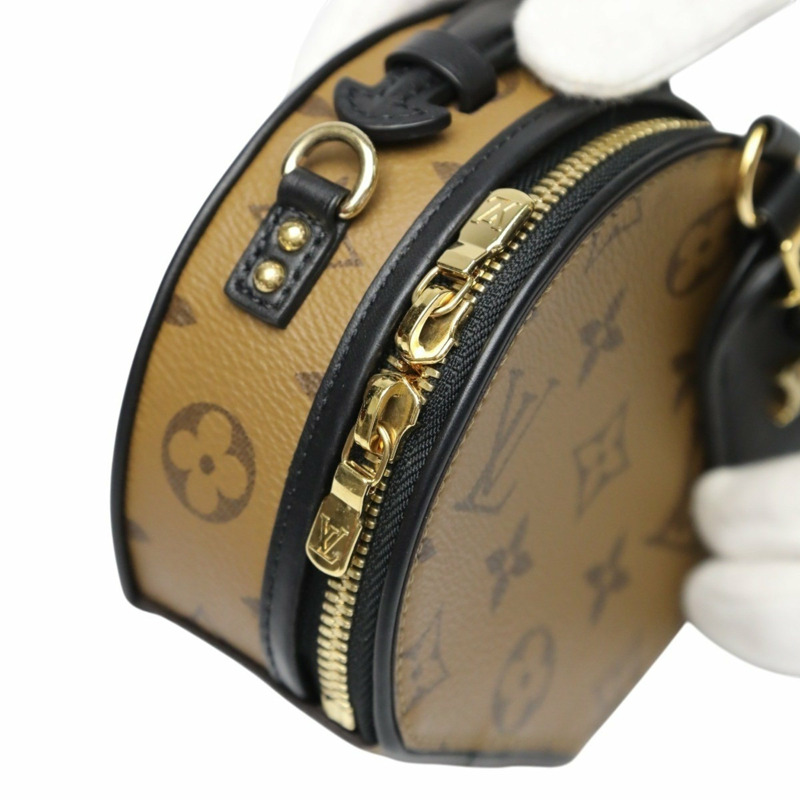 Louis Vuitton Monogram Reverse 迷你 Boite Chapeau 單肩包 M68276 棕色-7