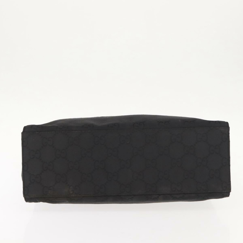 【日本直送】GUCCI GG 帆布竹節手提包 尼龍 黑色 銀色 0021010 正品 121344-4