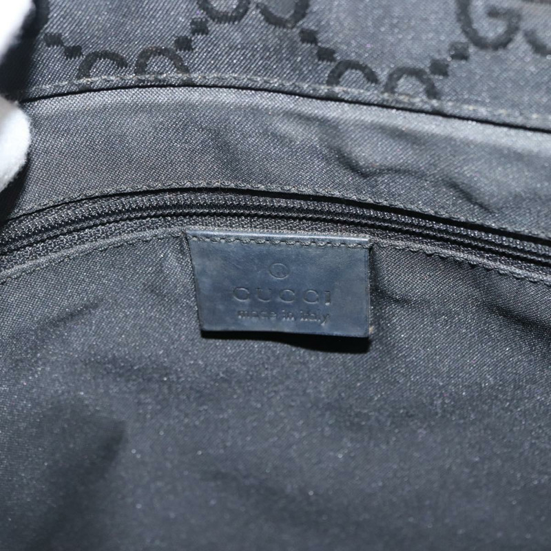 【日本直送】GUCCI GG 帆布竹節手提包 尼龍 黑色 銀色 0021010 正品 121344-9