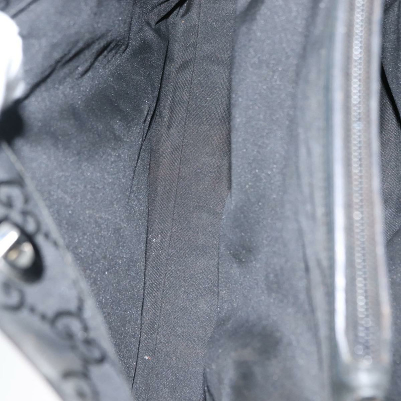 【日本直送】GUCCI GG 帆布竹節手提包 尼龍 黑色 銀色 0021010 正品 121344-18