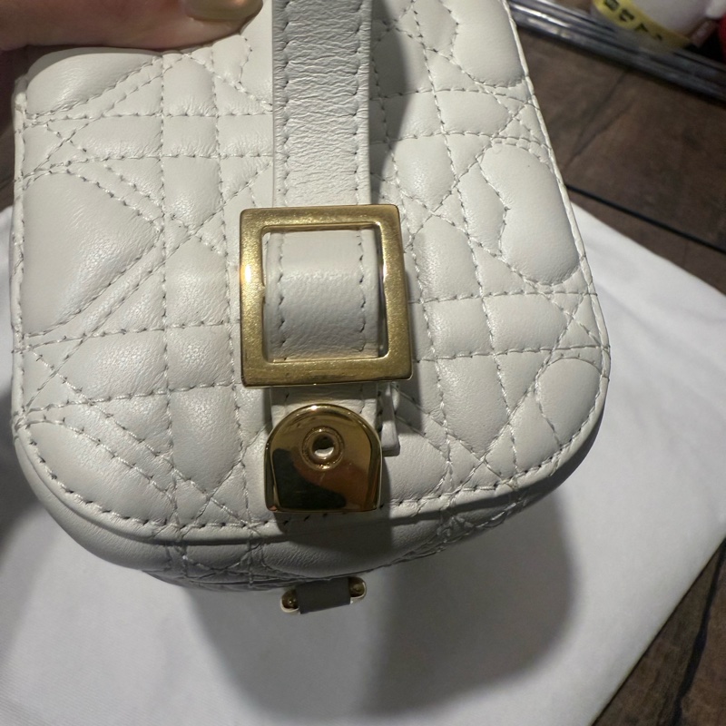DIOR 迪奧 Diortravel Vanity 化妝包 白色金扣 情人節限定花紋 愛心 藤格紋-14