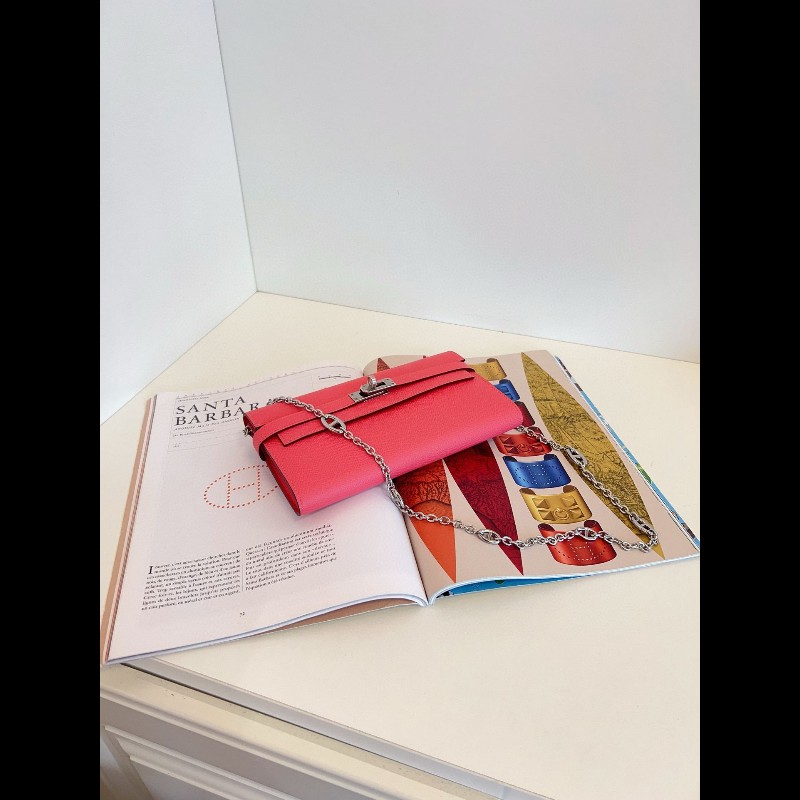 Hermes kelly long wallet
長款錢包 唇膏粉銀扣 
Epsom 皮-5