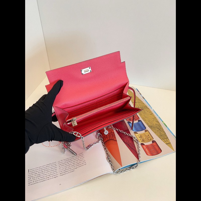 Hermes kelly long wallet
長款錢包 唇膏粉銀扣 
Epsom 皮-7