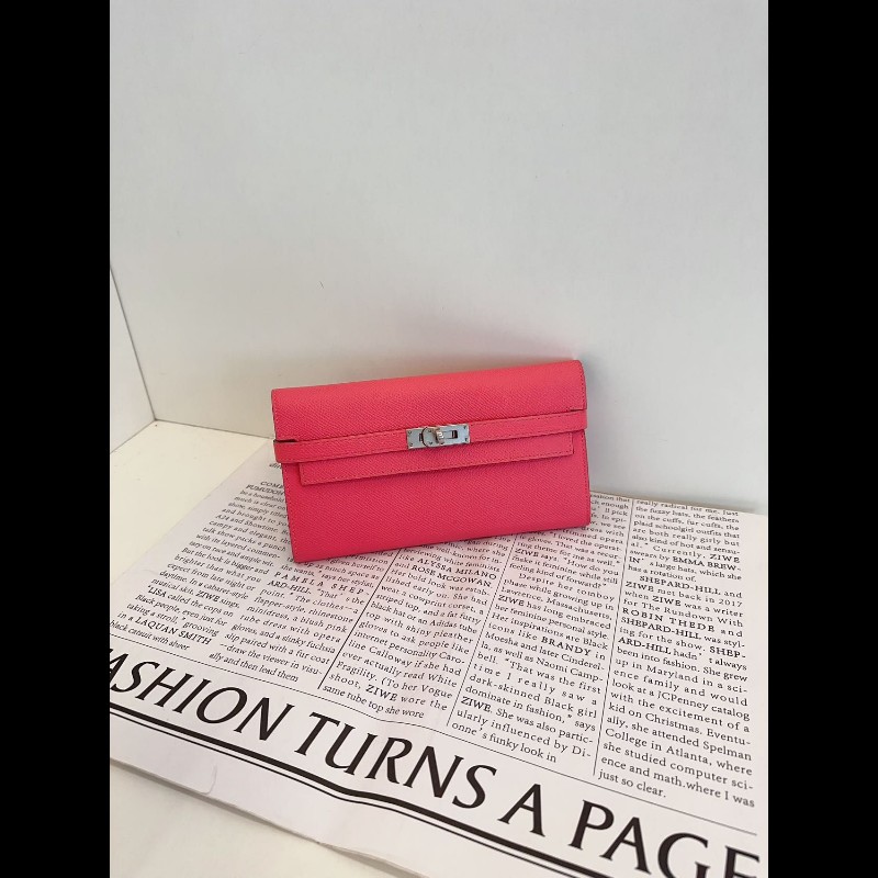 Hermes kelly long wallet
長款錢包 唇膏粉銀扣 
Epsom 皮-8