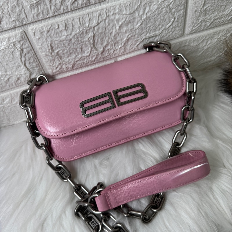 BALENCIAGA 粉色金屬BB迷你鏈包】-2