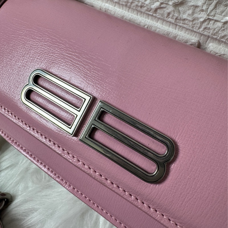 BALENCIAGA 粉色金屬BB迷你鏈包】-3