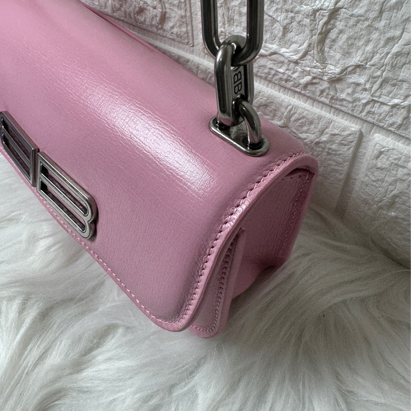 BALENCIAGA 粉色金屬BB迷你鏈包】-10