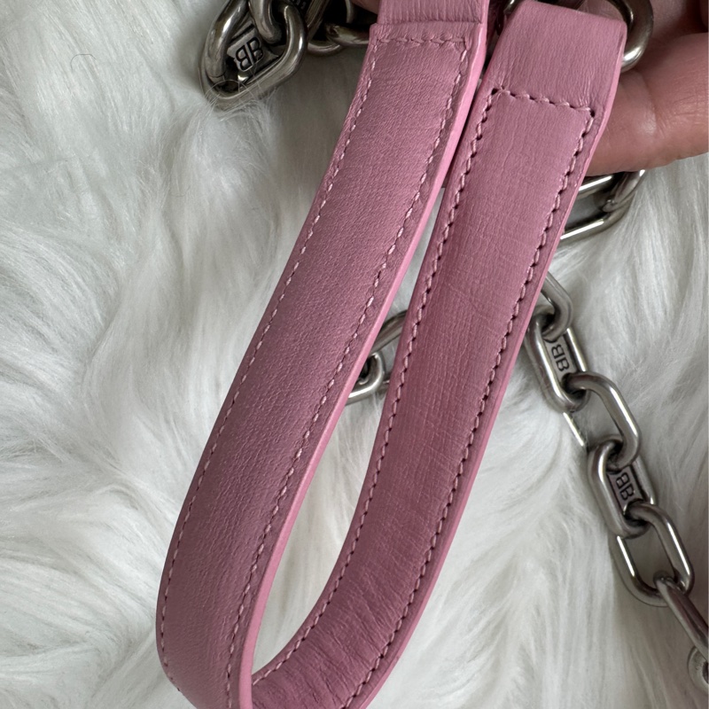 BALENCIAGA 粉色金屬BB迷你鏈包】-14