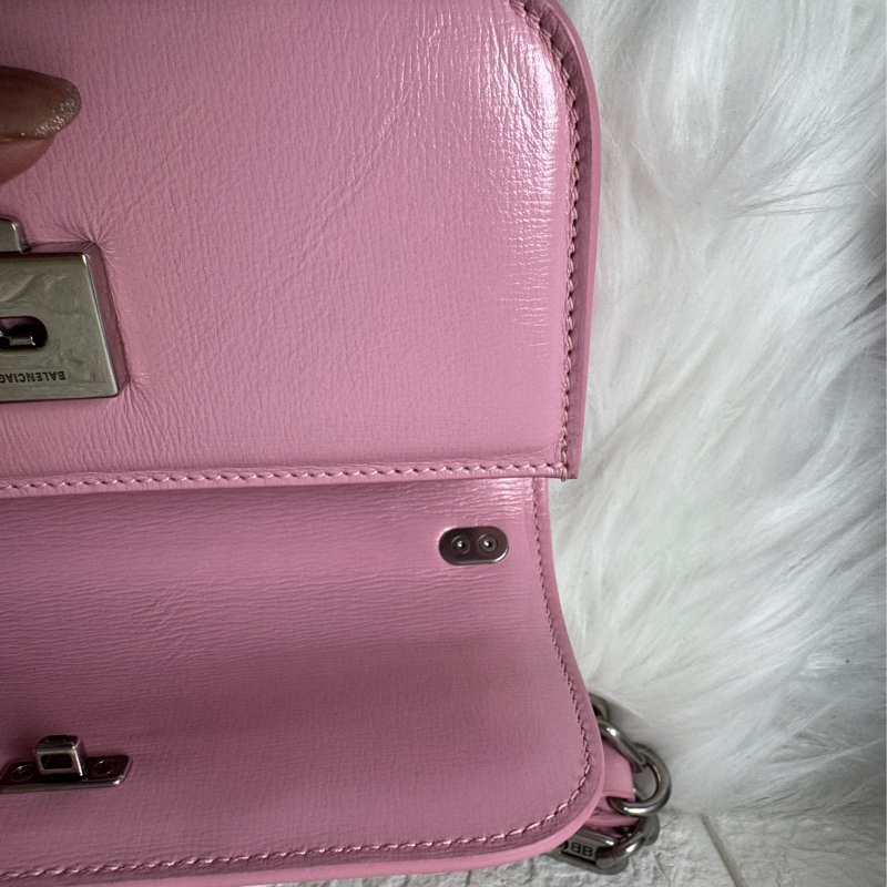 BALENCIAGA 粉色金屬BB迷你鏈包】-18