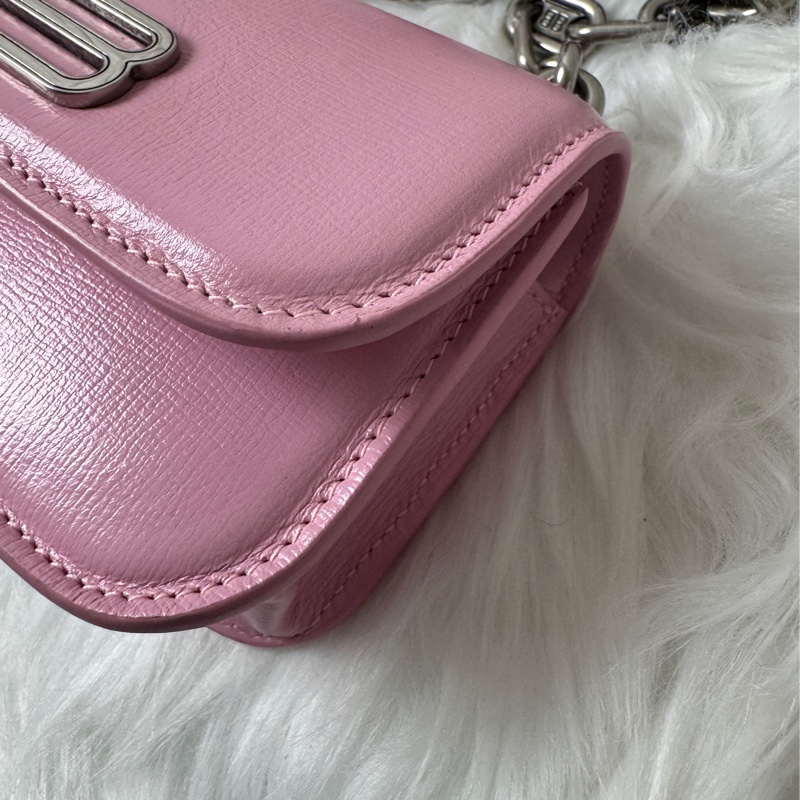 BALENCIAGA 粉色金屬BB迷你鏈包】-22