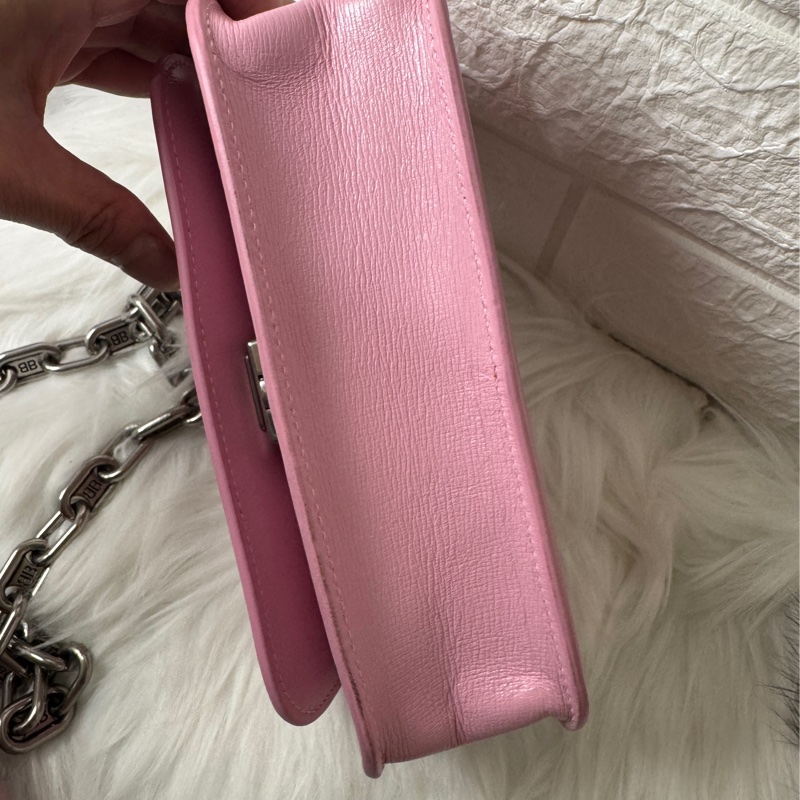 BALENCIAGA 粉色金屬BB迷你鏈包】-24