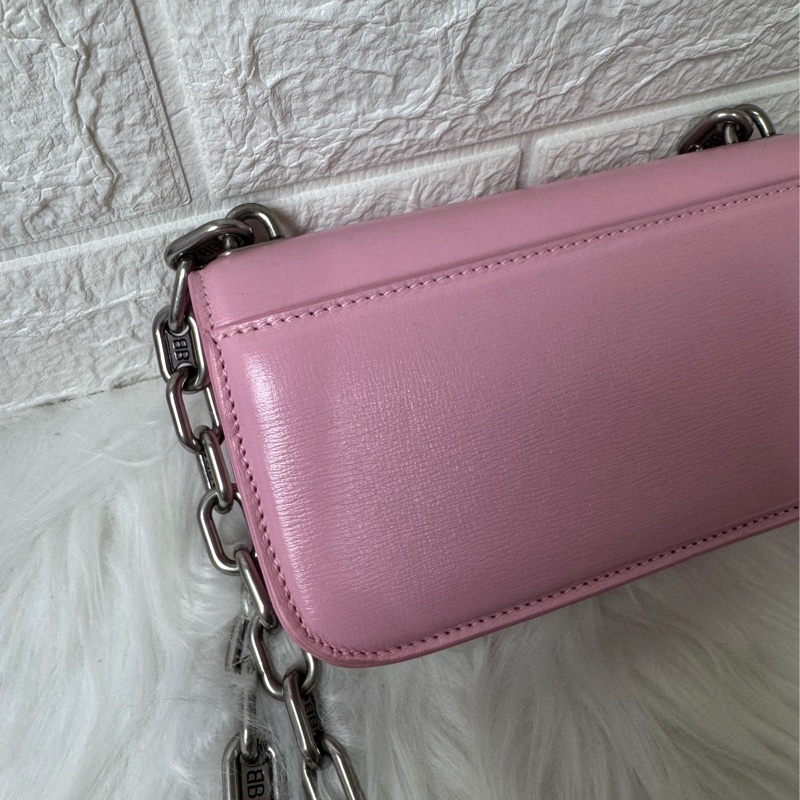 BALENCIAGA 粉色金屬BB迷你鏈包】-27