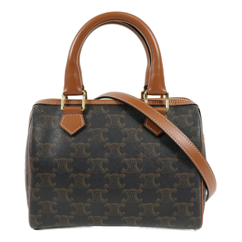 CELINE 塗層帆布Small Boston金扣手挽肩背兩用袋-0