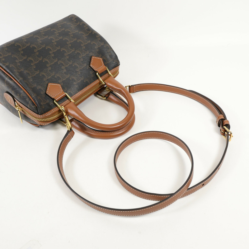 CELINE 塗層帆布Small Boston金扣手挽肩背兩用袋-4