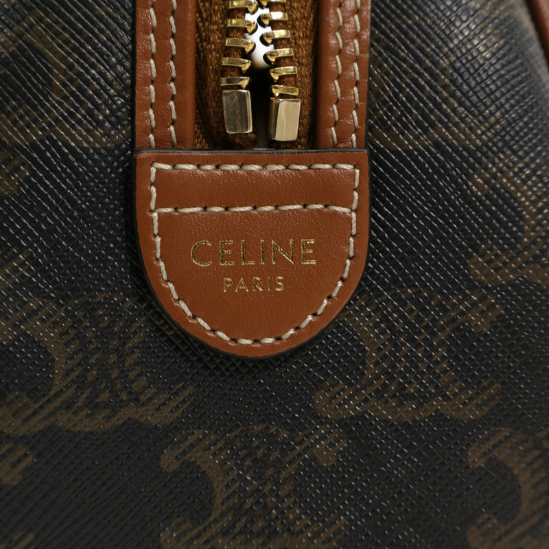 CELINE 塗層帆布Small Boston金扣手挽肩背兩用袋-5