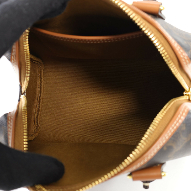 CELINE 塗層帆布Small Boston金扣手挽肩背兩用袋-7