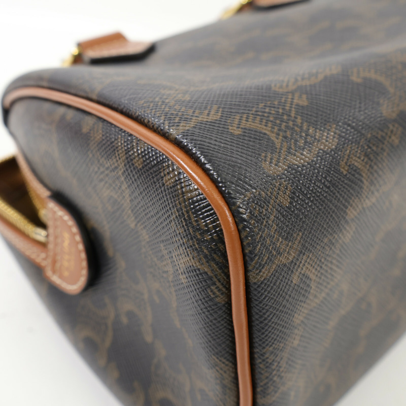 CELINE 塗層帆布Small Boston金扣手挽肩背兩用袋-8