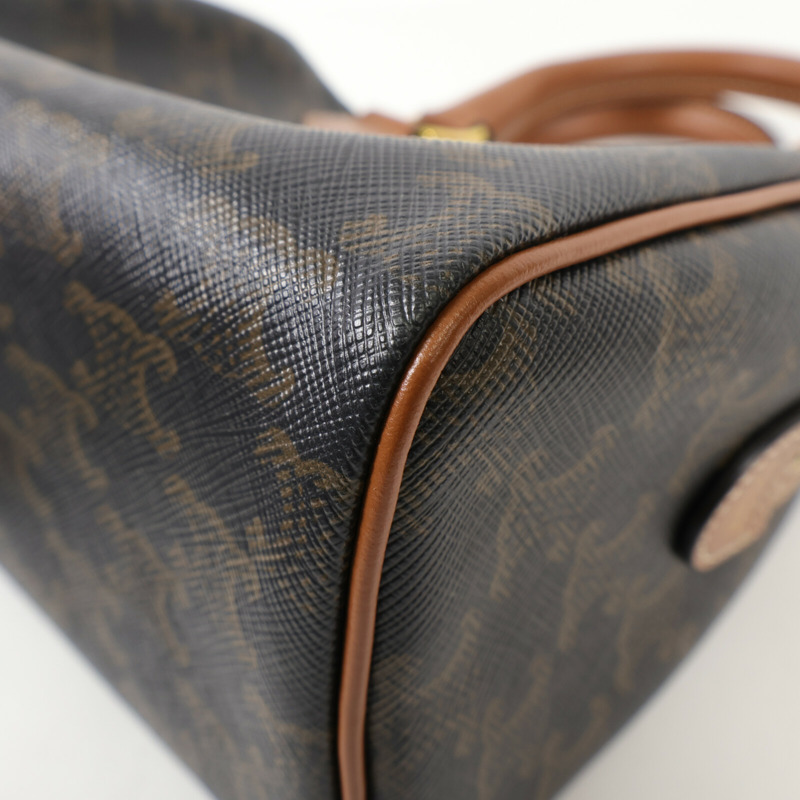 CELINE 塗層帆布Small Boston金扣手挽肩背兩用袋-11