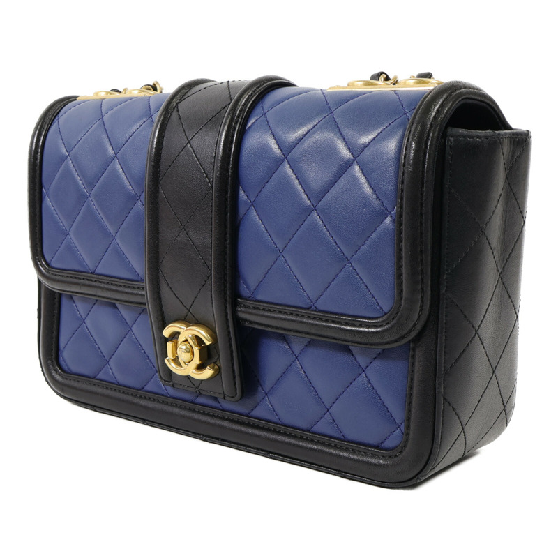 CHANEL 羊皮皮革Chain Shoulder金扣鏈帶肩背袋-2