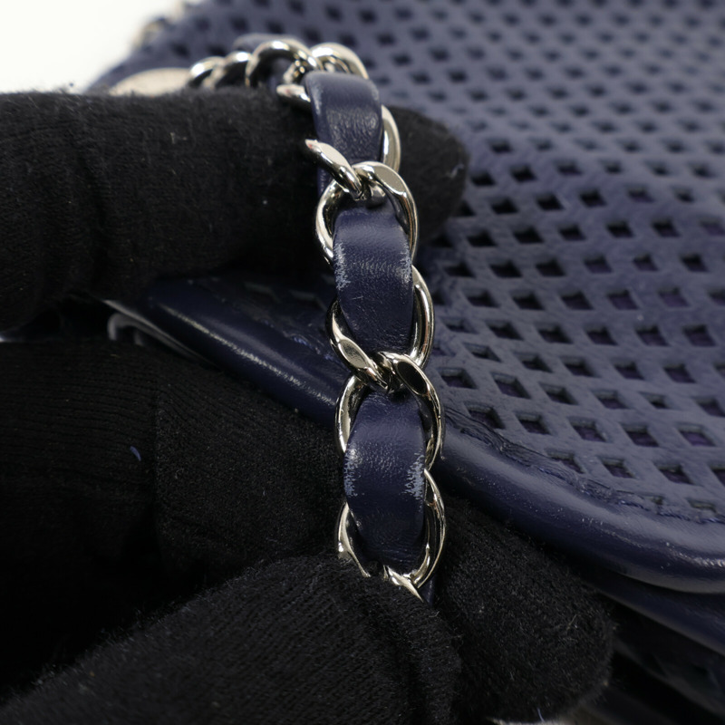 CHANEL 羊皮皮革Shoulder Bag銀扣肩背袋-5