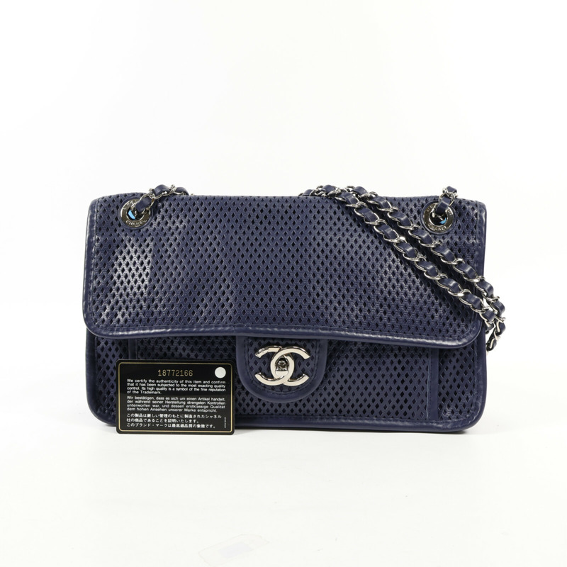 CHANEL 羊皮皮革Shoulder Bag銀扣肩背袋-15